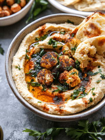 Crispy Roasted Cauliflower Hummus Recipe