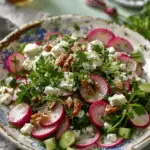 Herb and Radish Salad with Feta and Walnuts