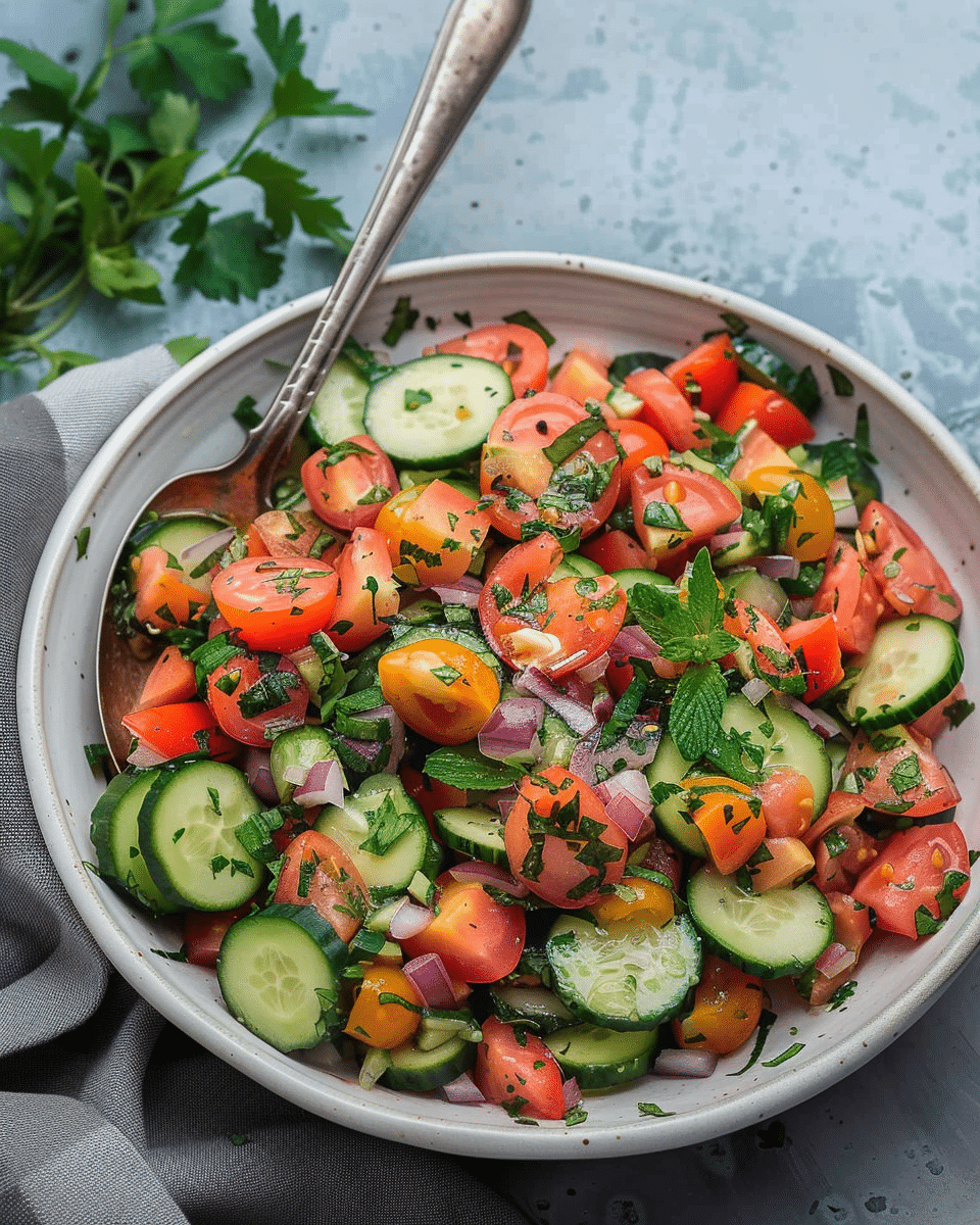 Shirazi Salad: A Fresh and Tangy Persian Delight