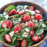 Spinach Strawberry Salad with Feta Cheese