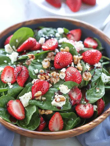 Spinach Strawberry Salad with Feta Cheese