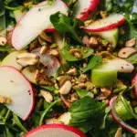 Apple Radish and Watercress Salad with Pistachio Chile de Árbol Dressing