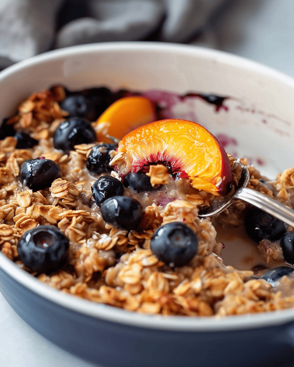 Peach Berry Baked Oatmeal