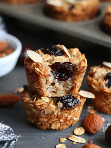 Cherry Almond Baked Oatmeal Cups