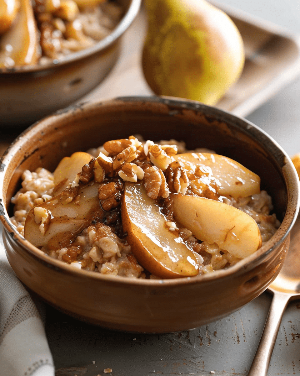 Caramelized Pear Oatmeal Bowls