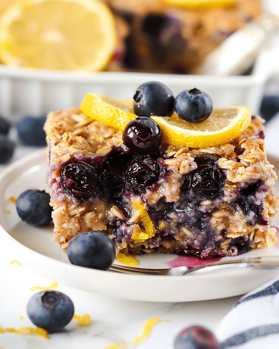 Lemon Blueberry Baked Oatmeal