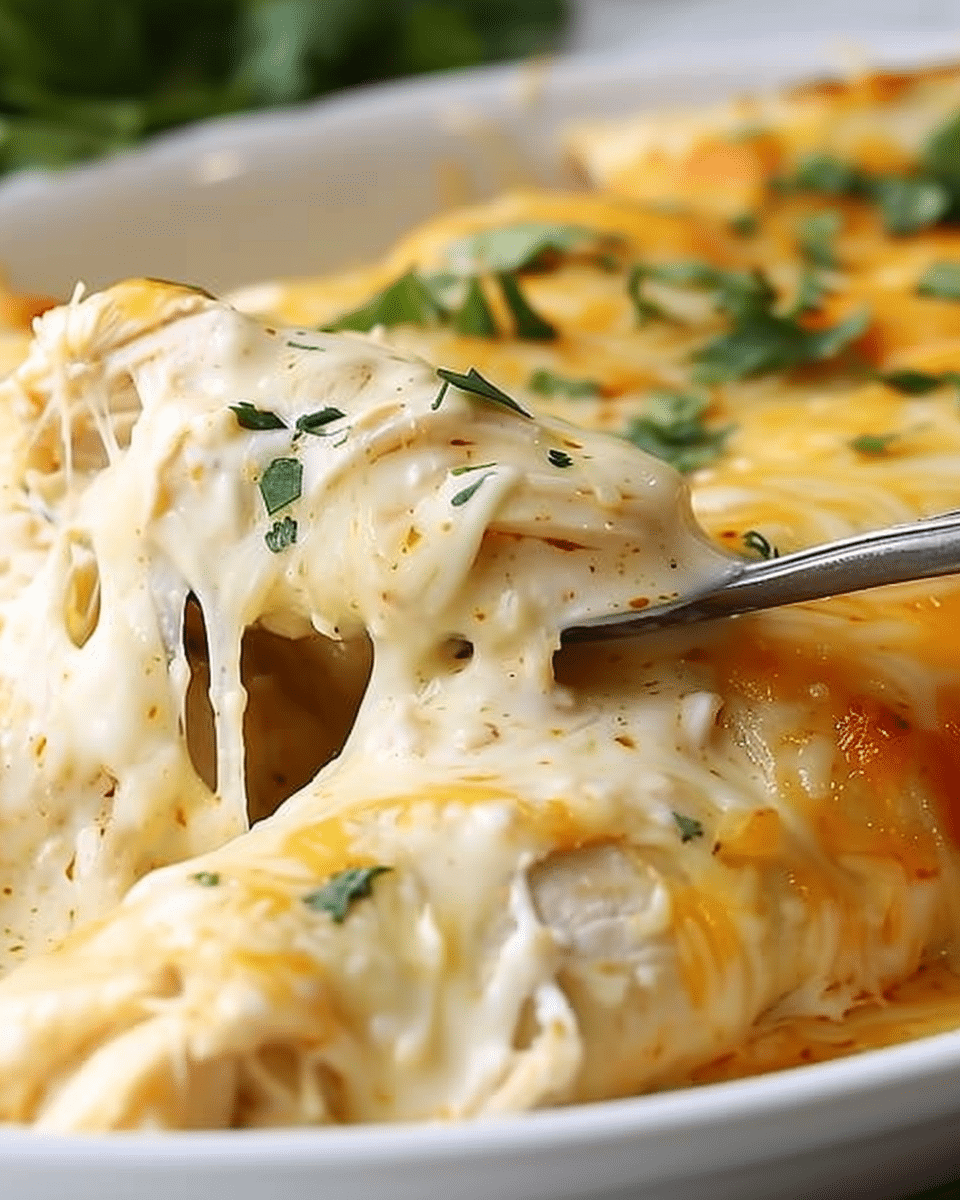 Chicken Enchiladas with Sour Cream White Sauce