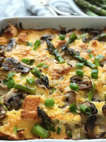 Overnight Asparagus Mushroom Strata