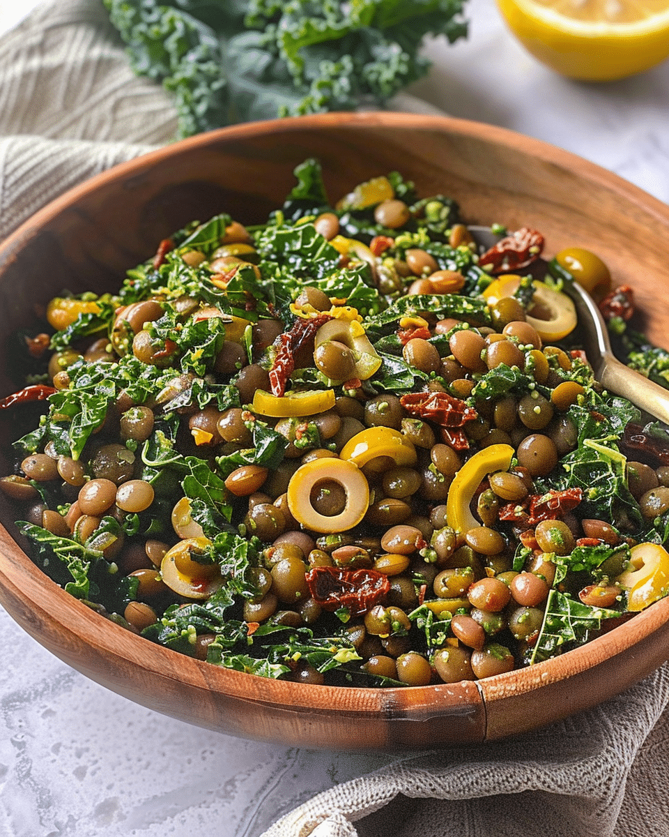 Lemon Pesto Lentil Salad