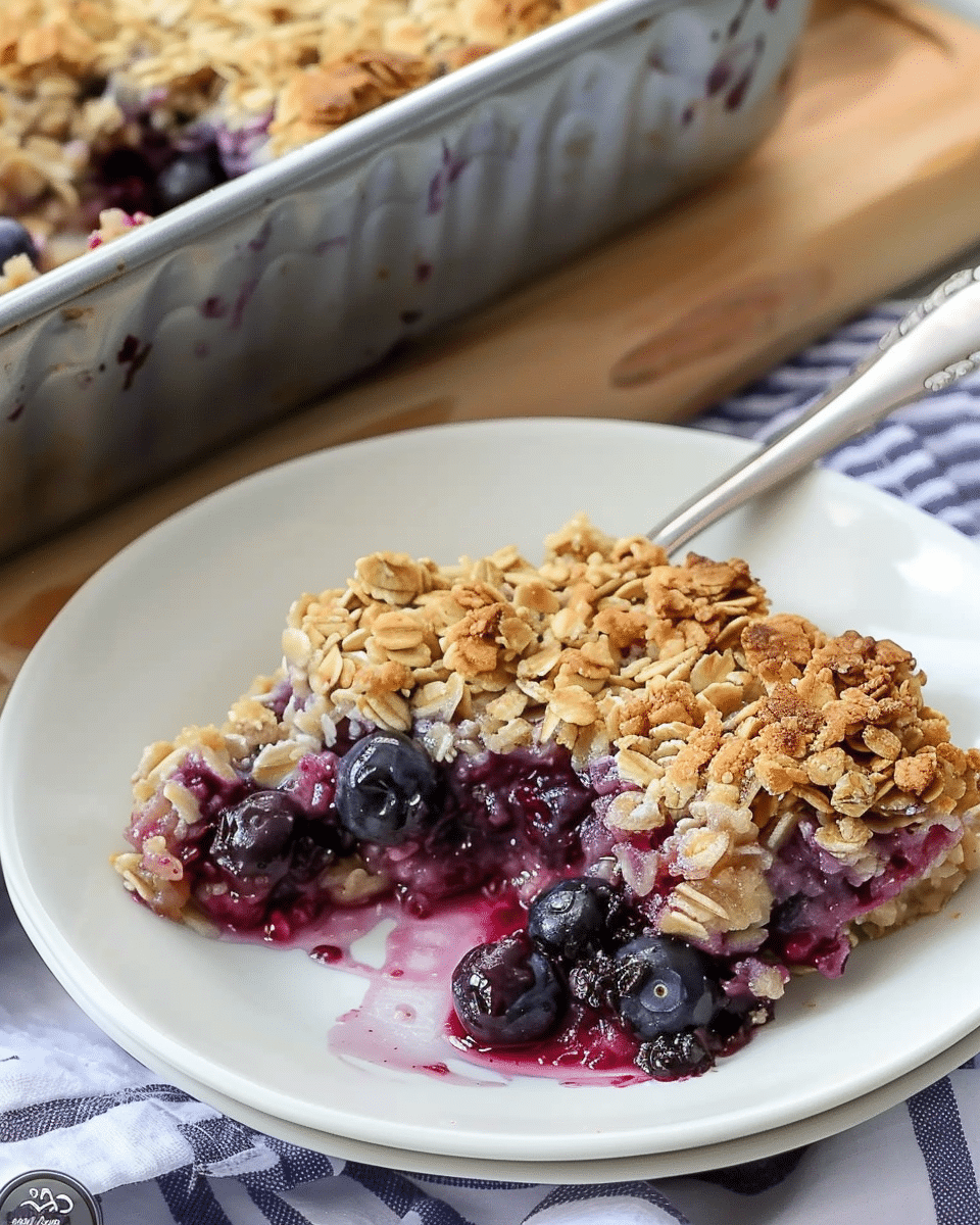 Overnight Blueberry Baked Oatmeal Crisp