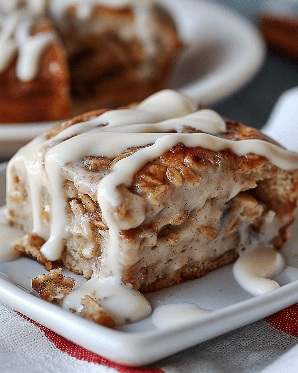 High-Protein Cinnamon Roll Baked Oatmeal