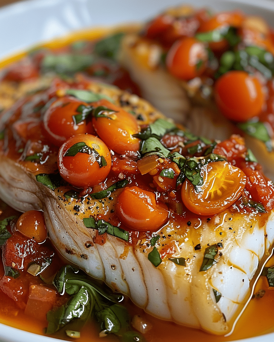 Pan-Seared Mediterranean Cod in Tomato Basil Sauce