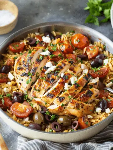 Healthy Mediterranean Chicken Orzo