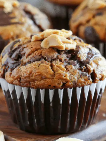 Chocolate Peanut Butter Banana Muffins