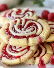 Raspberry Swirl Shortbread Cookies | CookedByMomy
