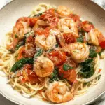 Tomato Spinach Shrimp Pasta