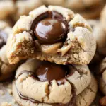 Reese’s Cup Stuffed Peanut Butter Blossom Cookies