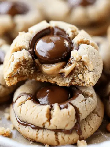 Reese’s Cup Stuffed Peanut Butter Blossom Cookies