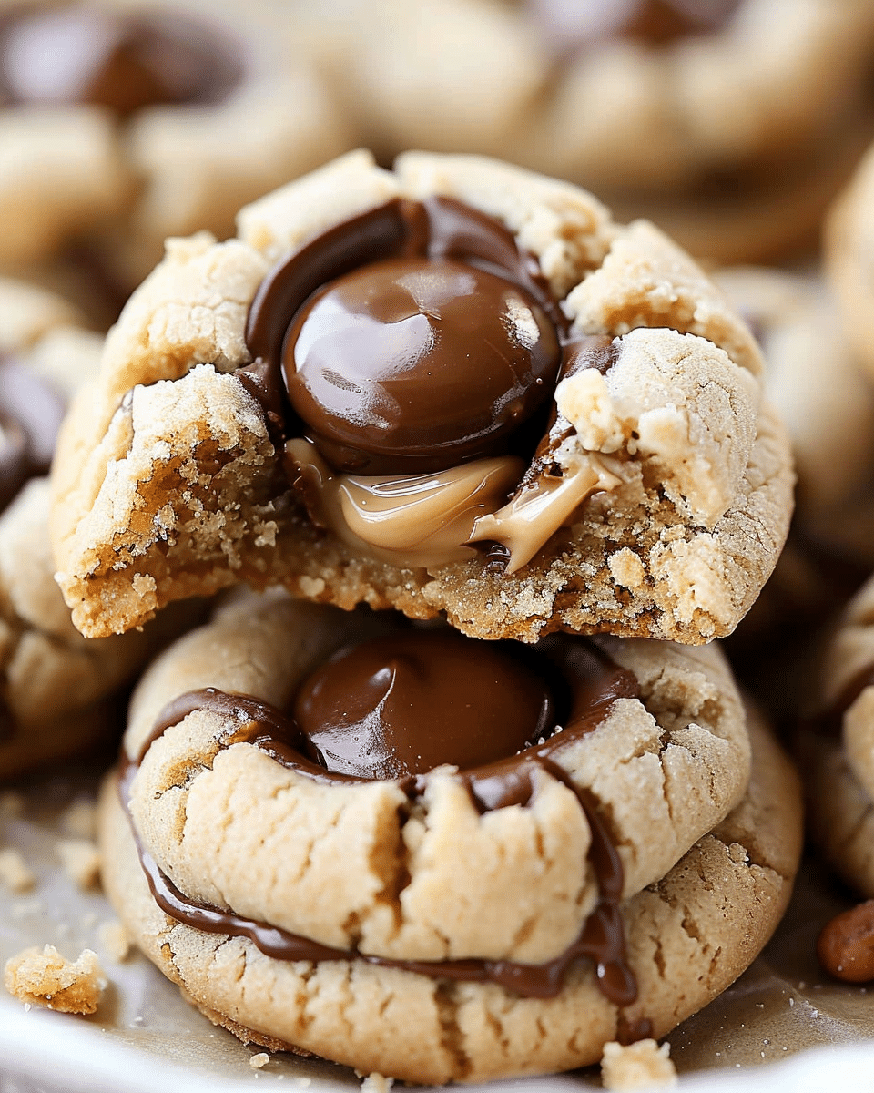 Reese’s Cup Stuffed Peanut Butter Blossom Cookies