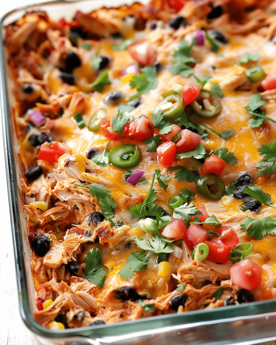 Easy Chicken Burrito Casserole