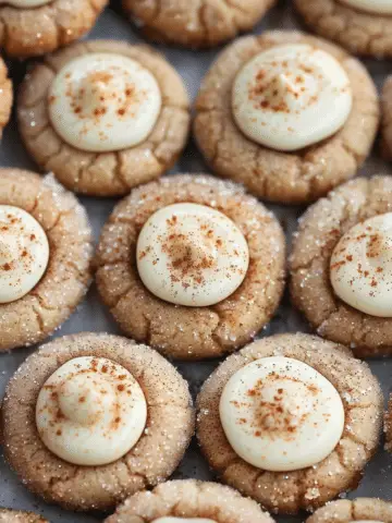 Eggnog Snickerdoodle Thumbprint Cookies