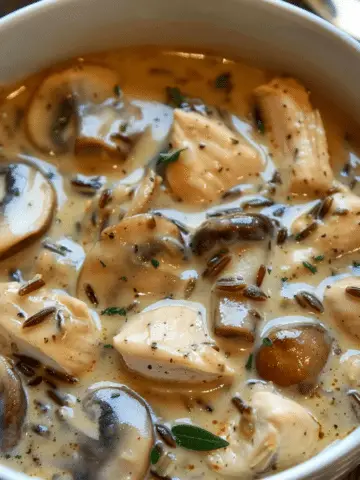 Creamy Mushroom Chicken and Wild Rice Soup