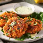 Easy Salmon Patties with Lemon-Garlic Sauce