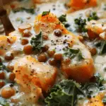 Ginger Sweet Potato and Coconut Milk Stew with Lentils and Kale