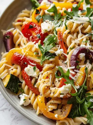 Roasted Veggie Pasta with Feta