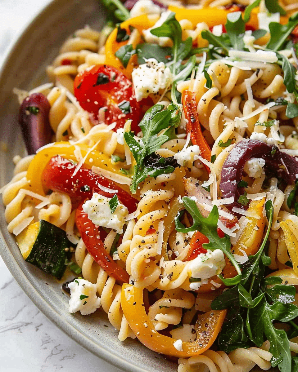 Roasted Veggie Pasta with Feta