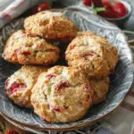 Strawberry Rhubarb Drop Biscuits