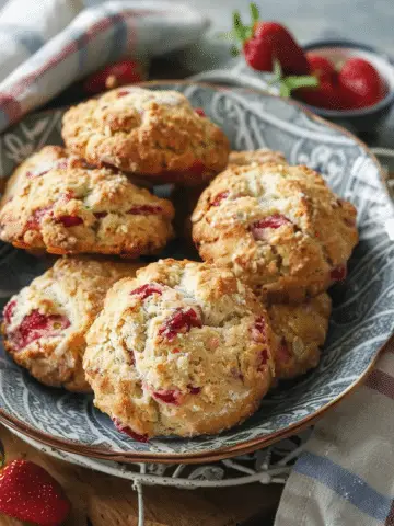 Strawberry Rhubarb Drop Biscuits