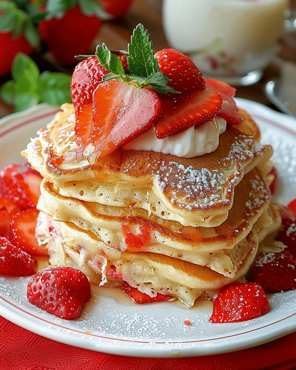 Strawberry Vanilla Pancakes