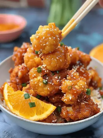 Vegan Glazed Orange Cauliflower “Chicken”