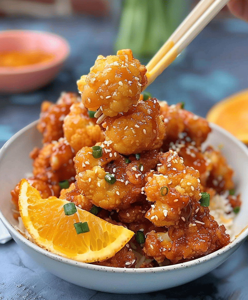 Vegan Glazed Orange Cauliflower “Chicken”