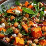 Sweet Potato and Chickpea Salad with Feta and Herbs