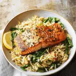 One-Skillet Salmon with Lemon Orzo