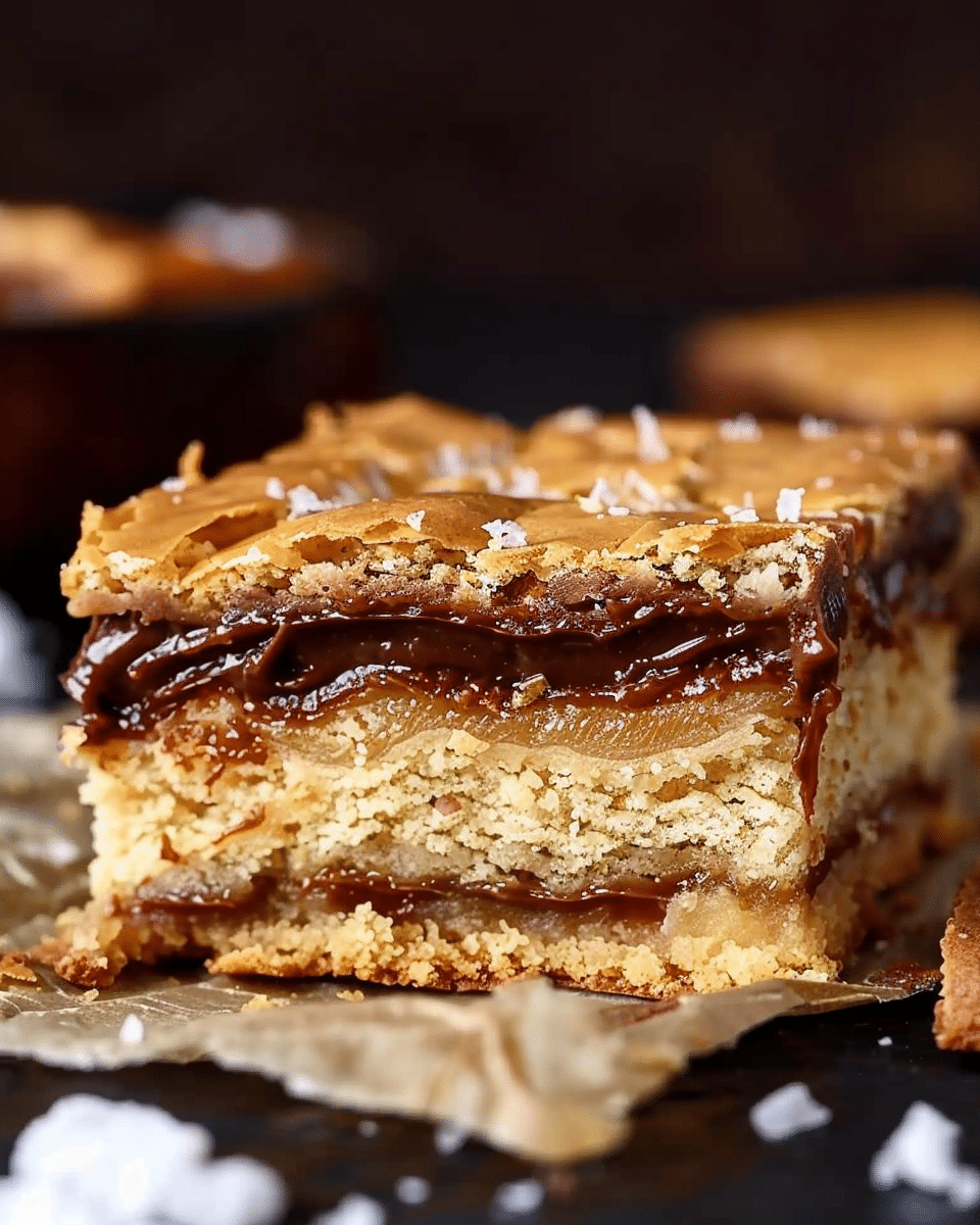 Nutella Stuffed Salted Caramel Blondies