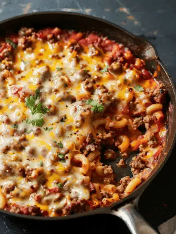 One-Skillet Cheesy Beef and Macaroni