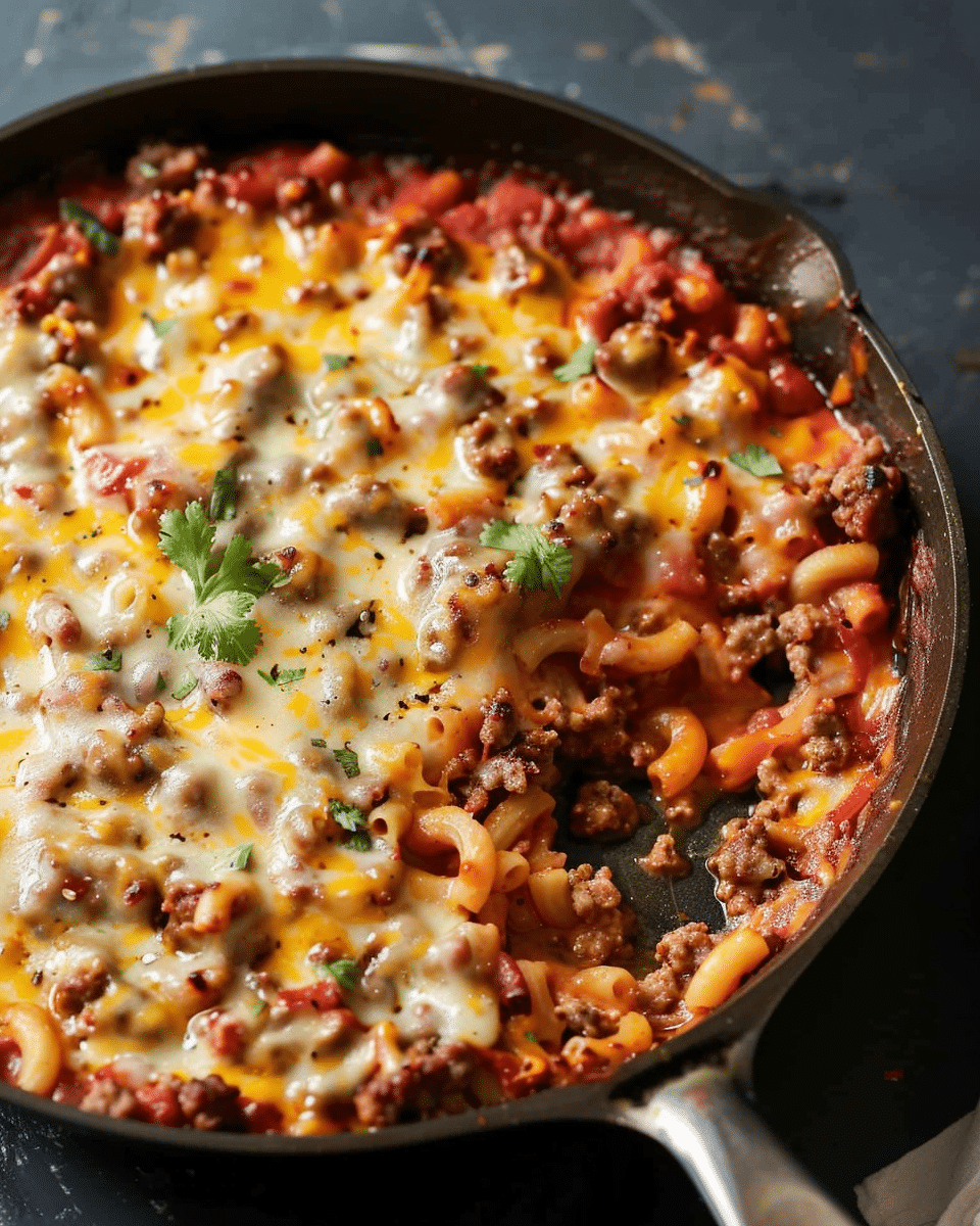 One-Skillet Cheesy Beef and Macaroni