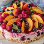 Summer Berry and Peach Cheesecake