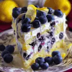 No-Bake Lemon Dazzling Blueberry Cream Cake