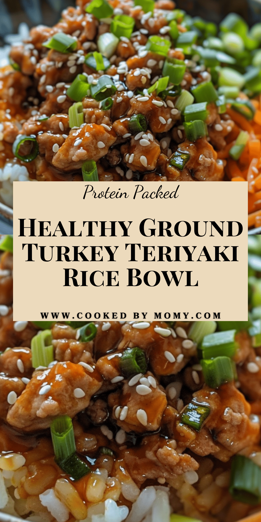 Healthy Ground Turkey Teriyaki Rice Bowl | CookedByMomy