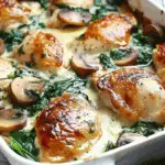 Chicken, Spinach, and Mushroom Low-Carb Oven Dish
