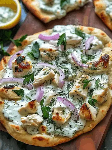 Tzatziki Chicken Naan Pizza