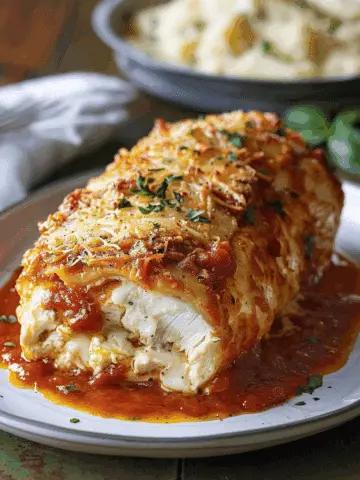 Chicken Parmesan Stuffed with Cream Cheese