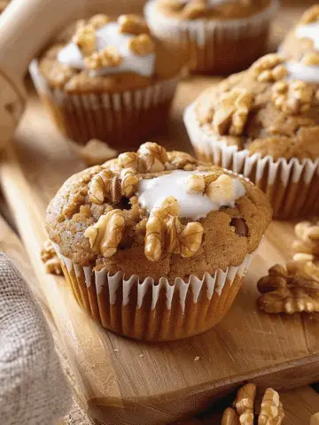 Cinnamon Apple Walnut Muffins