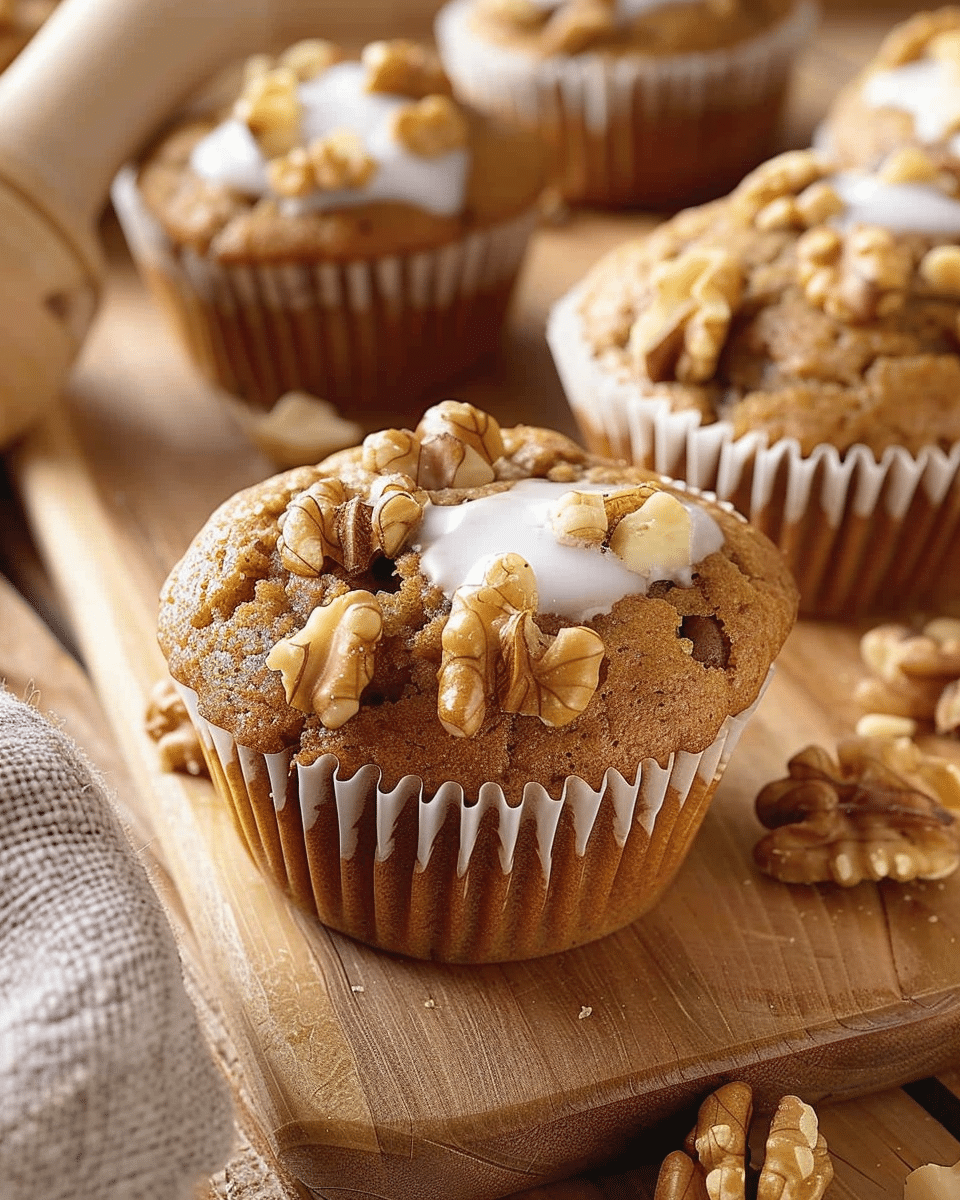 Cinnamon Apple Walnut Muffins
