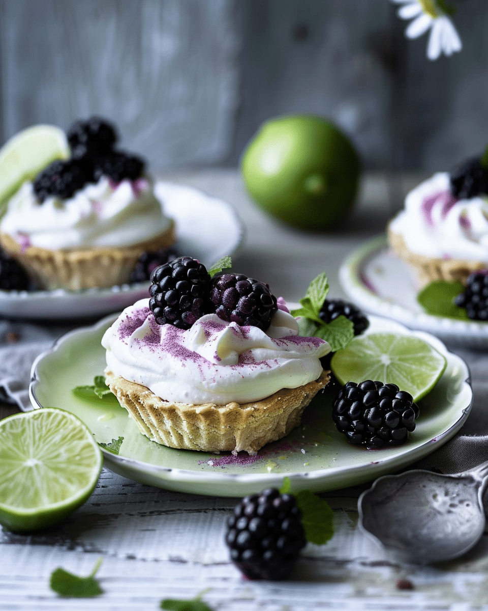 Mini Key Lime Pies with Blackberry