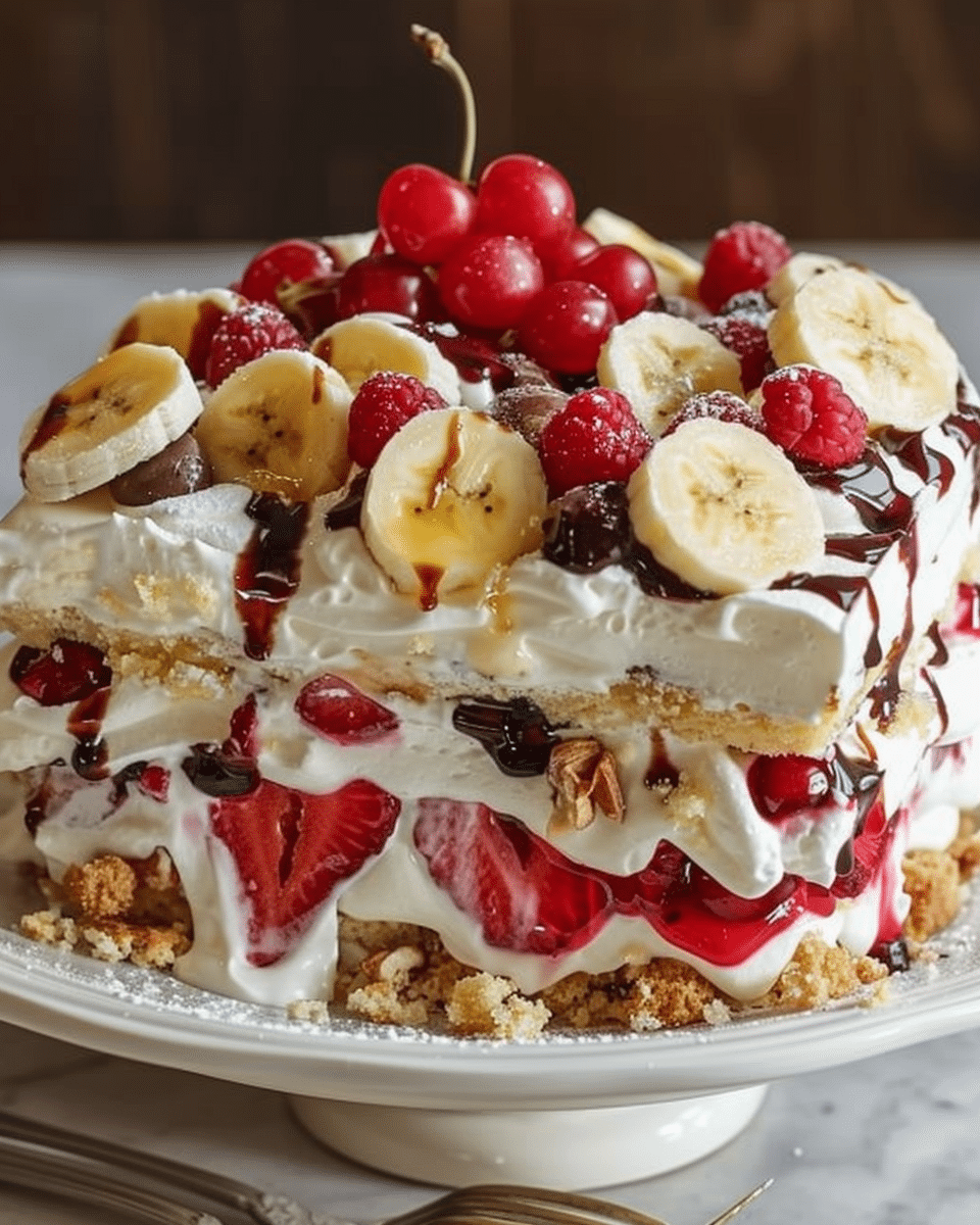 No-Bake Banana Split Cake